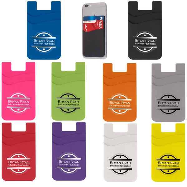 EH222 Dual Pocket Silicone Phone Wallet With Cu...